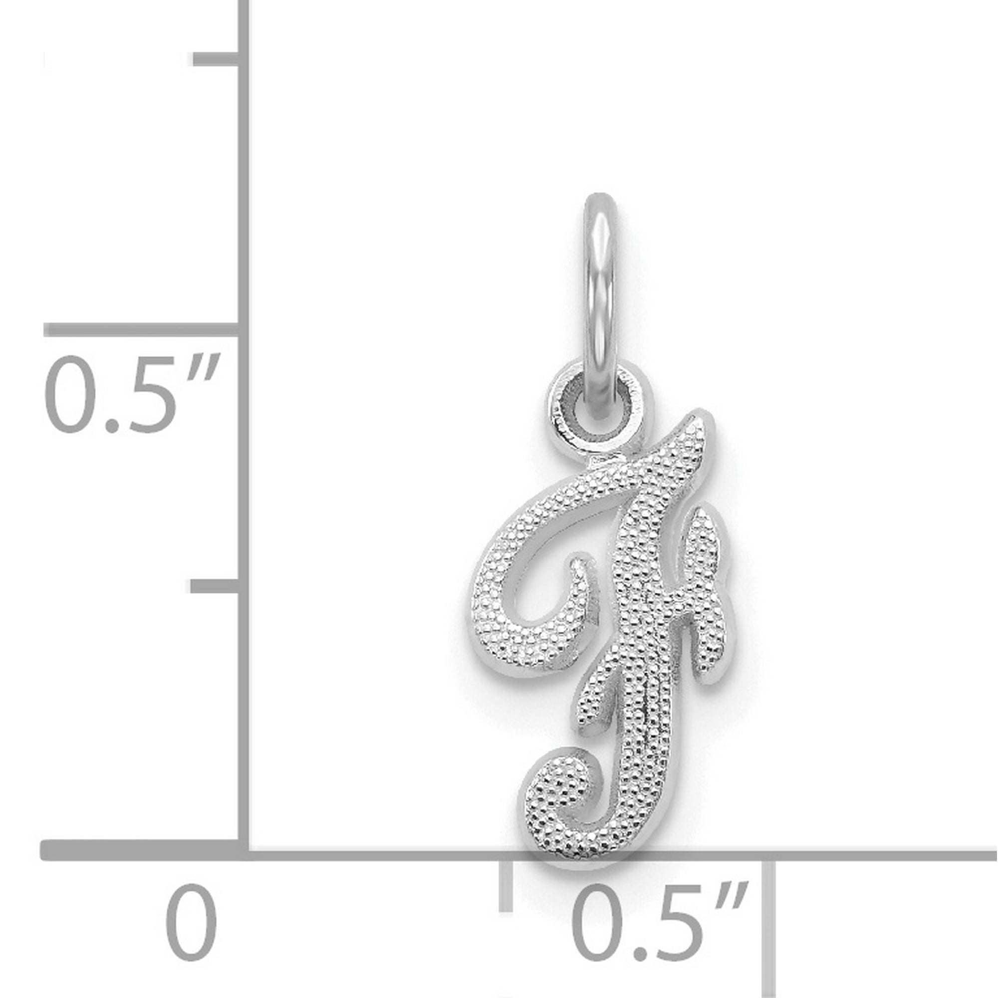 Jewelry Adviser Charms 14k White Gold Large Fancy Script Initial N Charm 